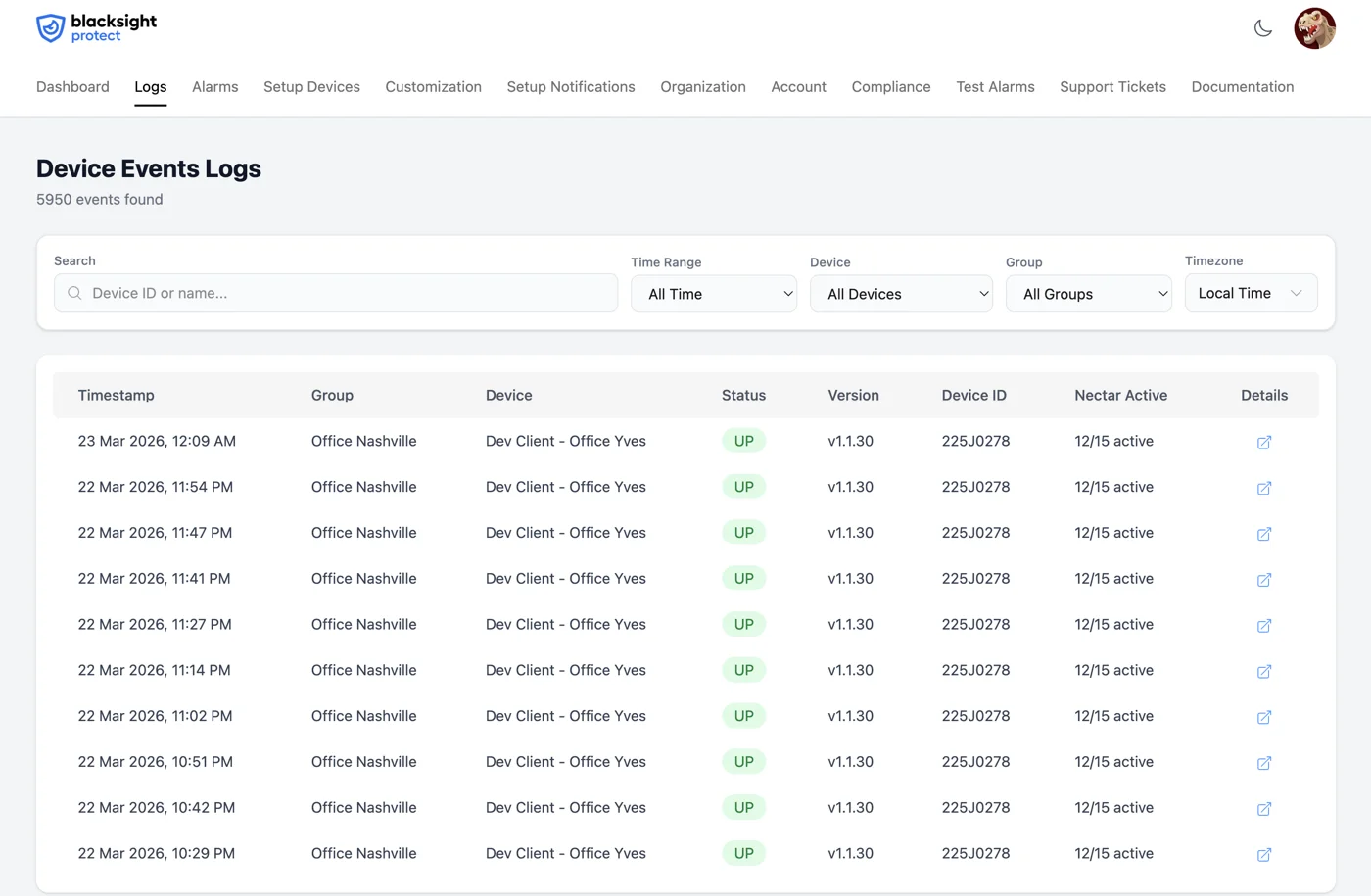 Real-time security monitoring